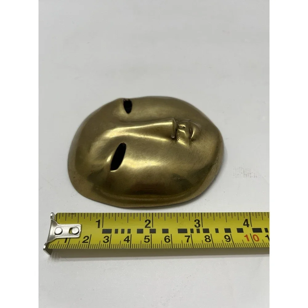Vintage Mid-Century Brass/Cast Iron Mask Asian Inspired Hook For Hanging 3.5